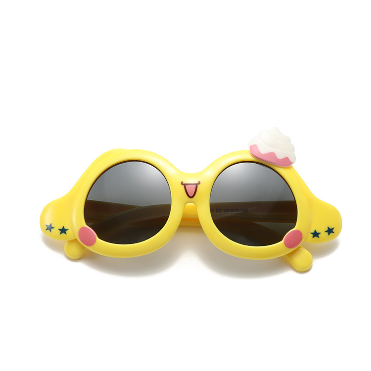 Fashion polarized sunglasses cartoon cute big eyes children UV protection soft silicone glasses sunglasses for girls