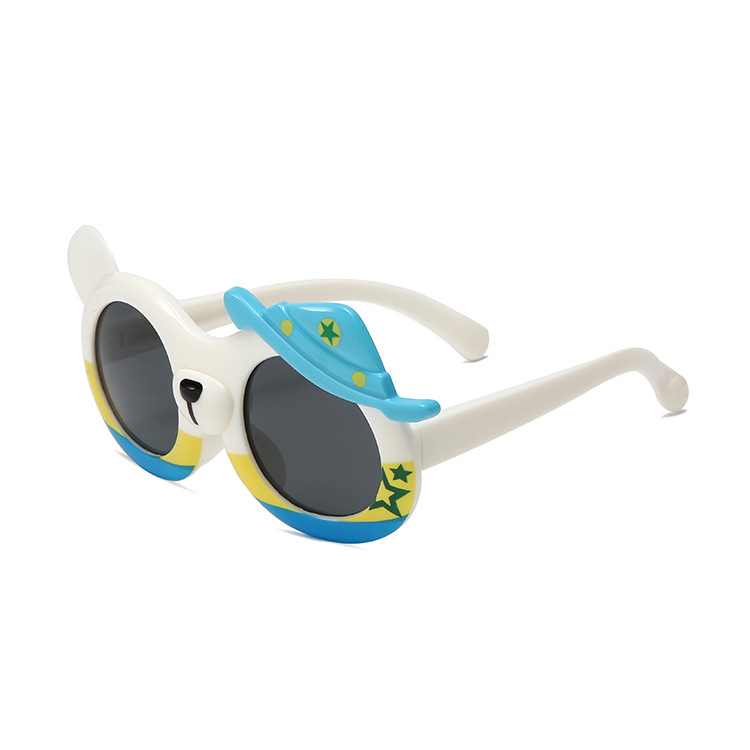 Children's polarized sunglasses cute bear soft silicone sunglasses cartoon boy baby