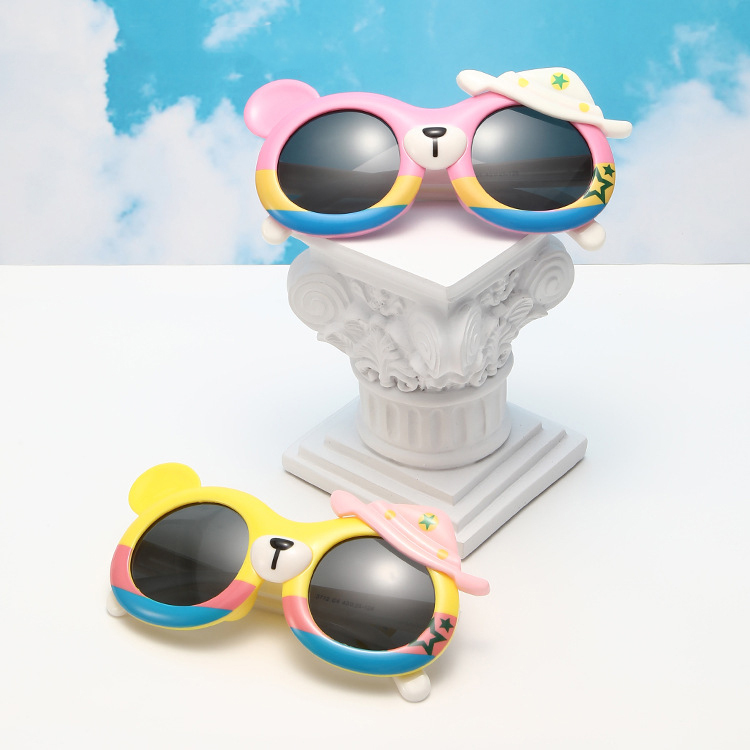 Children's polarized sunglasses cute bear soft silicone sunglasses cartoon boy baby