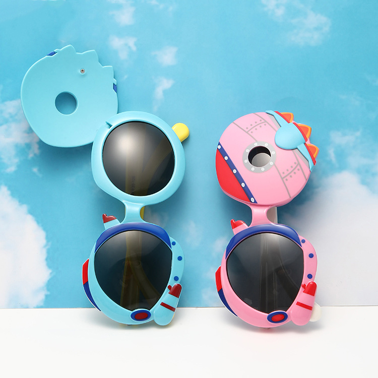 Fashion polarizing Flip sunglasses UV-proof polarizing sunglasses for girls Cartoon boys Baby sunglasses silicone