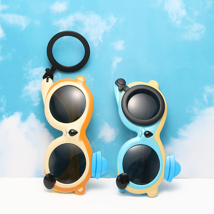 Uv-proof cartoon clamshell for baby dog soft silicone sunglasses for girls Toy glasses Polarized sunglasses for children