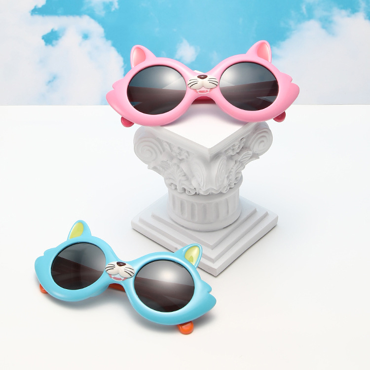 Children's polarizing sunglasses Cartoon kitten cute baby sunglasses UV protection girls toy glasses