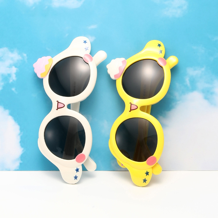 Fashion polarized sunglasses cartoon cute big eyes children UV protection soft silicone glasses sunglasses for girls