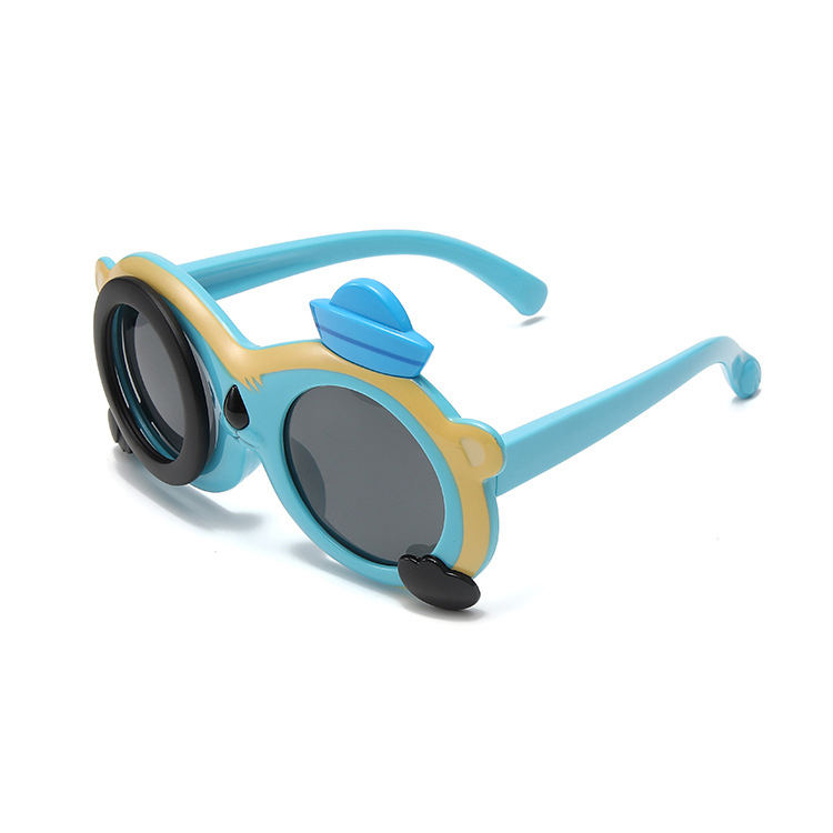 Uv-proof cartoon clamshell for baby dog soft silicone sunglasses for girls Toy glasses Polarized sunglasses for children