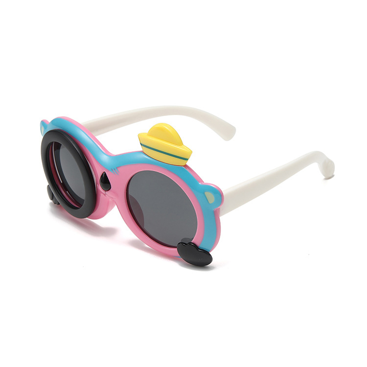 Uv-proof cartoon clamshell for baby dog soft silicone sunglasses for girls Toy glasses Polarized sunglasses for children