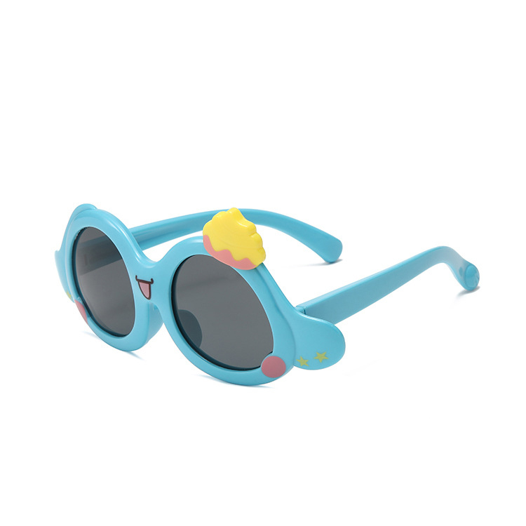 Fashion polarized sunglasses cartoon cute big eyes children UV protection soft silicone glasses sunglasses for girls