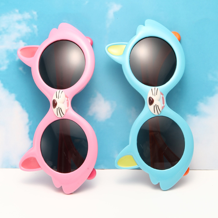 Children's polarizing sunglasses Cartoon kitten cute baby sunglasses UV protection girls toy glasses