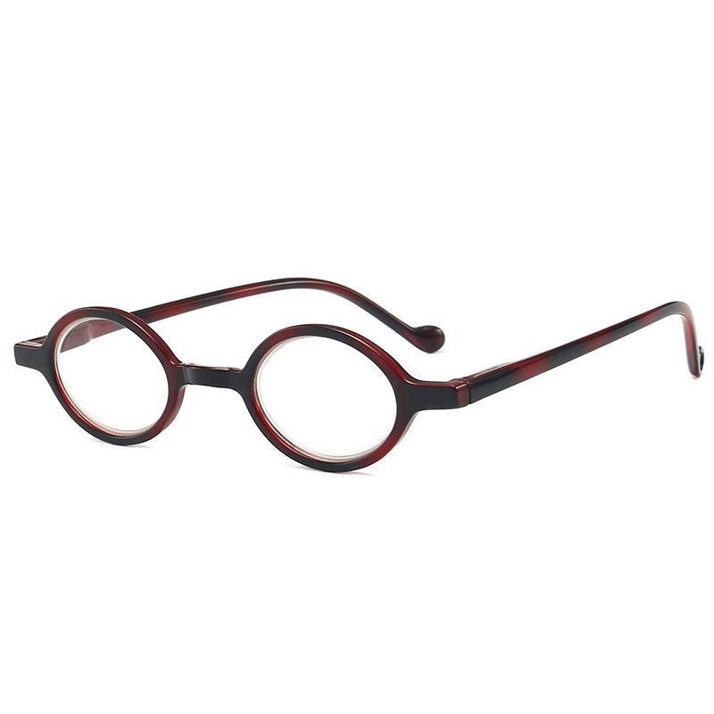 Small Round Frame Portable Anti-Blue Reading Glasses Fashion Round Ultra-Light for Men and Women HD Retro Elderly Flower Glasses