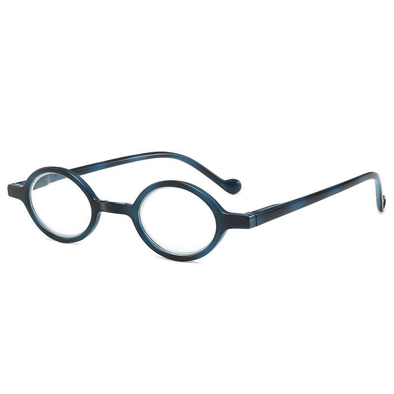 Small Round Frame Portable Anti-Blue Reading Glasses Fashion Round Ultra-Light for Men and Women HD Retro Elderly Flower Glasses