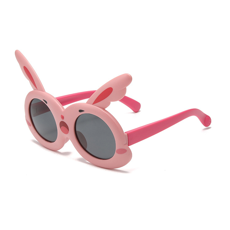 Children's polarizing sunglasses UV protection cartoon bunny boys baby soft silicone toy glasses girls sunglasses