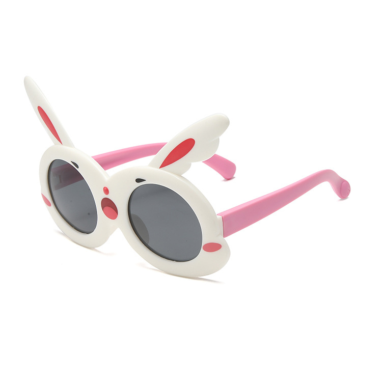 Children's polarizing sunglasses UV protection cartoon bunny boys baby soft silicone toy glasses girls sunglasses