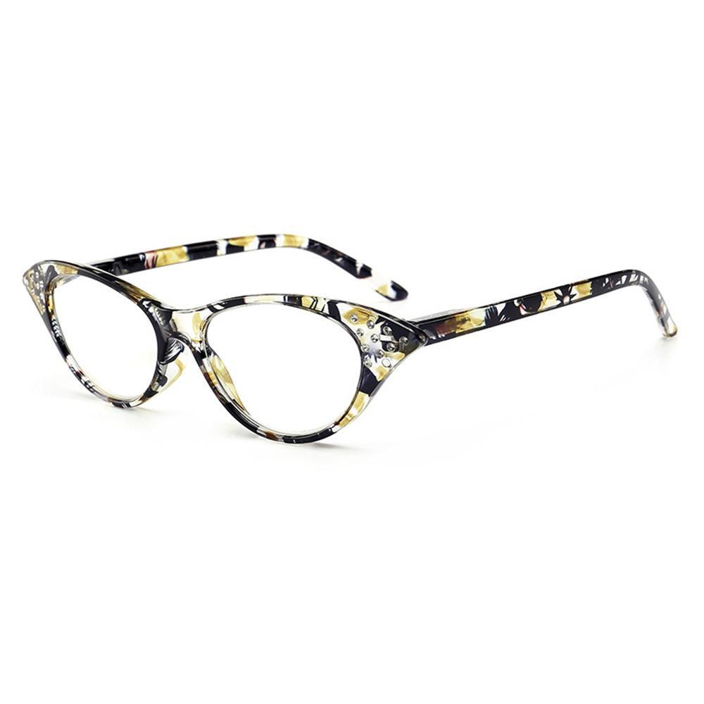 PC High Definition Reading Glasses Fashion Cat-Eye Presbyopia Glasses for Men and Women High Definition Reading Glasses