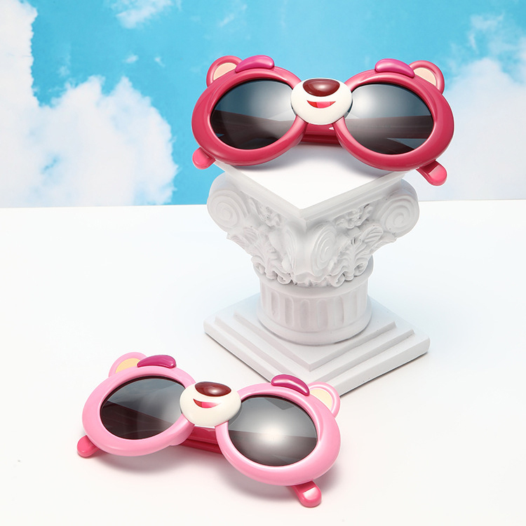 Children's silicone polarized UV protective sunglasses cute cartoon bear sunglasses for boys and girls