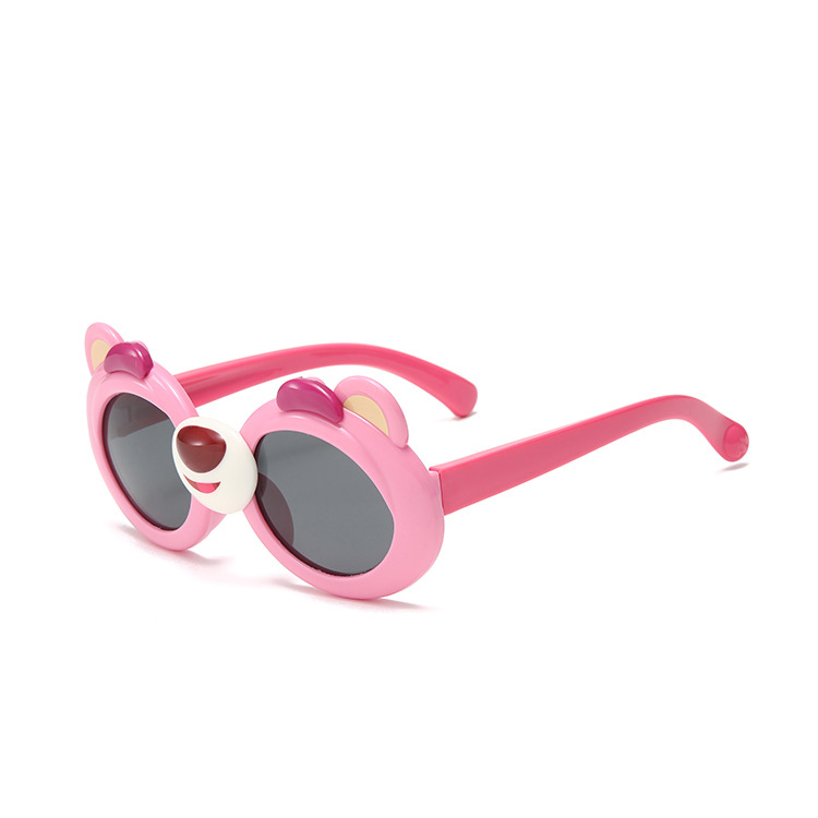 Children's silicone polarized UV protective sunglasses cute cartoon bear sunglasses for boys and girls