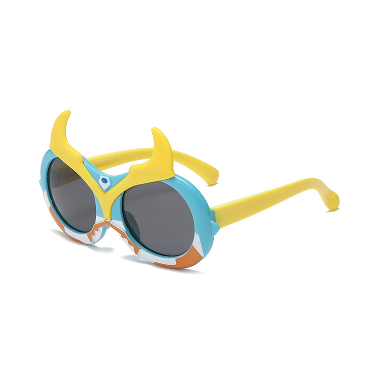 Children's polarized sunglasses UV protective silicone cartoon baby sunglasses trend cute hipster men