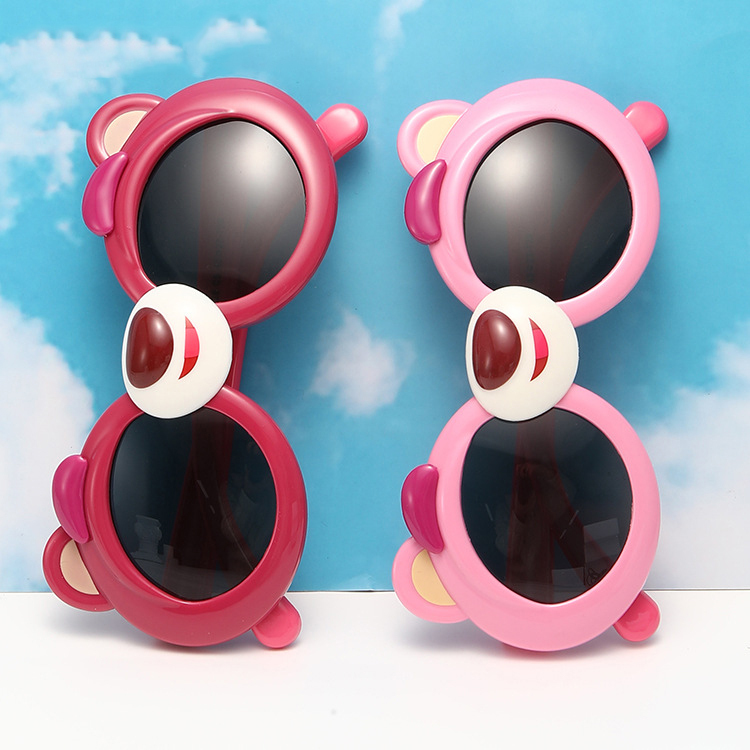 Children's silicone polarized UV protective sunglasses cute cartoon bear sunglasses for boys and girls