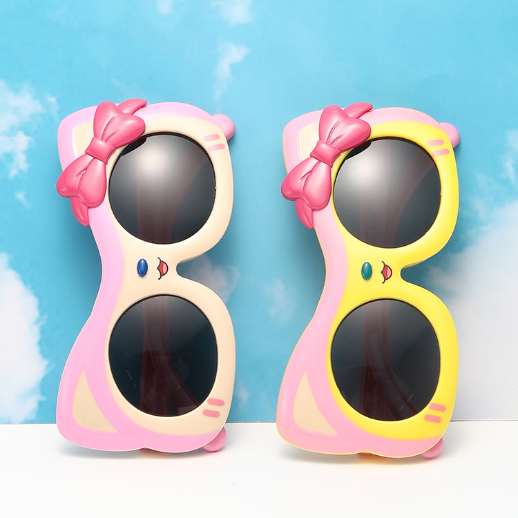Children's sunglasses UV protection polarizing sunglasses for girls Cute kitten girl baby sunglasses silicone