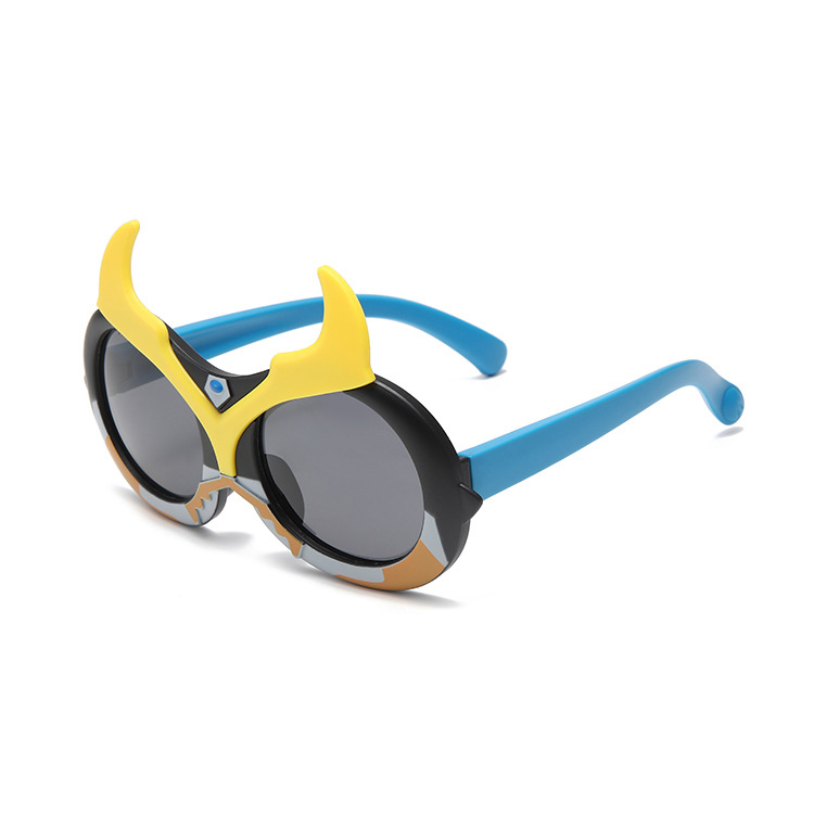 Children's polarized sunglasses UV protective silicone cartoon baby sunglasses trend cute hipster men