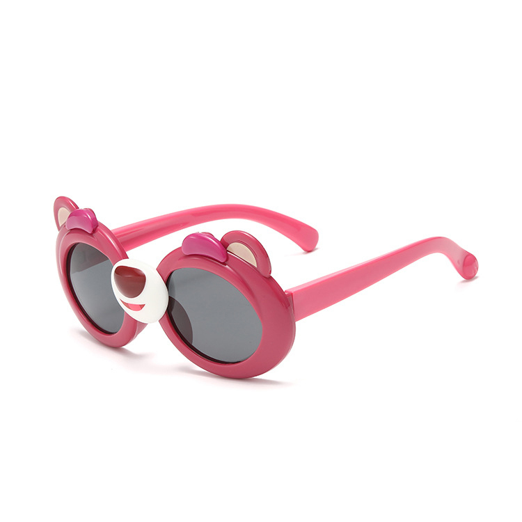 Children's silicone polarized UV protective sunglasses cute cartoon bear sunglasses for boys and girls
