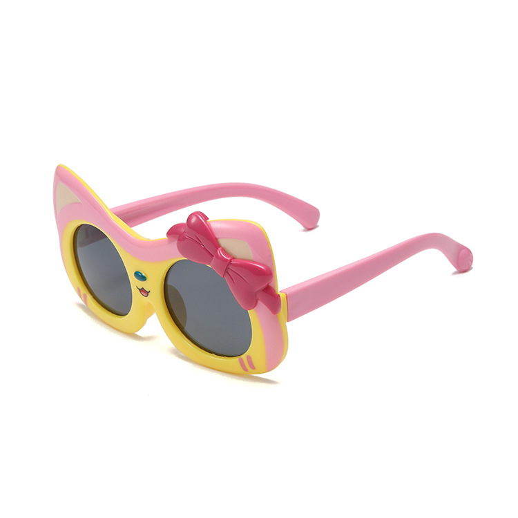 Children's sunglasses UV protection polarizing sunglasses for girls Cute kitten girl baby sunglasses silicone