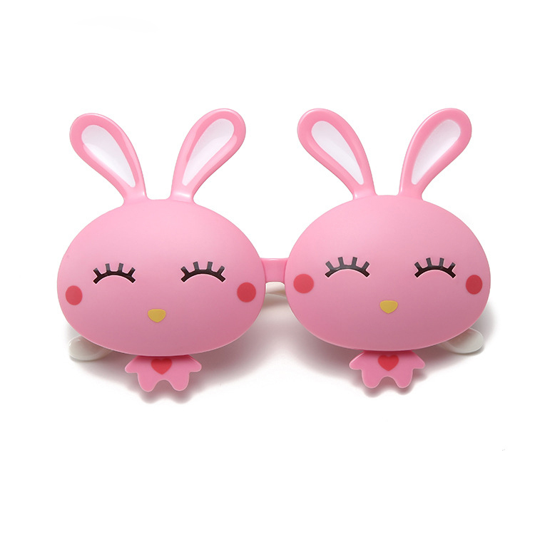 New children's fashion flip sunglasses girls UV proof bunny sunglasses cartoon glasses wholesale
