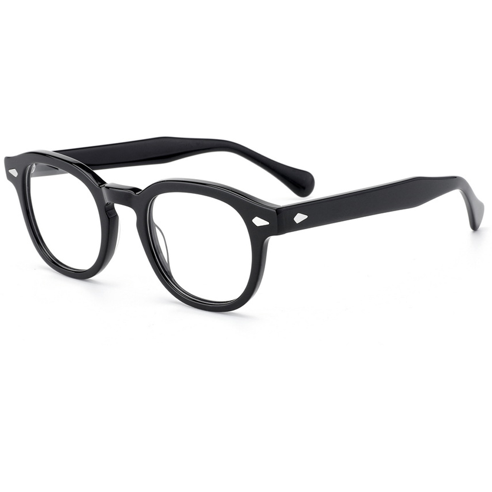 Trendy Acetate Optical Frame Rivet Decoration Custom Eyeglasses Frames Round Glasses Frame for Men 2024