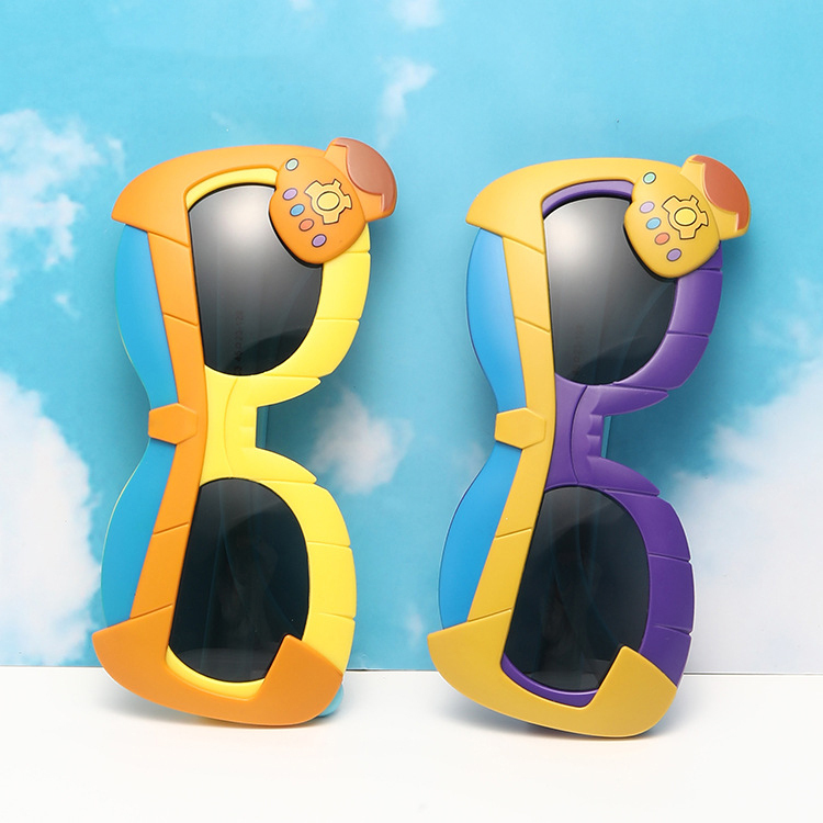 Children's sunglasses for boys Cool cartoon animation style baby sunglasses UV protection for boys sunglasses trend