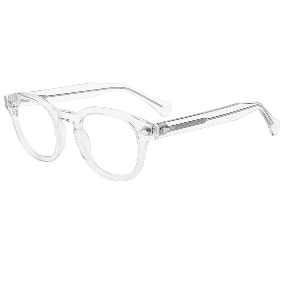 Trendy Acetate Optical Frame Rivet Decoration Custom Eyeglasses Frames Round Glasses Frame for Men 2024