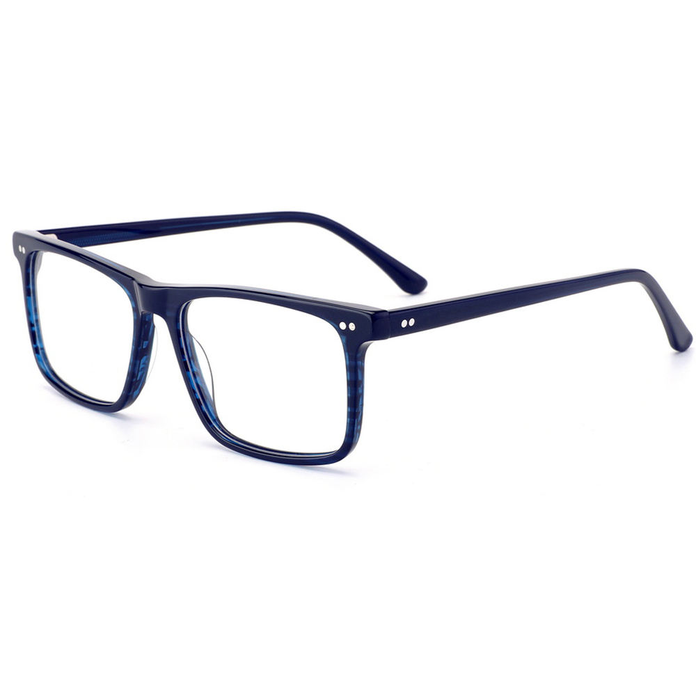 HD5006 Men Square Optical Frame Cellulose Acetate Spectacle Frames Custom Metal Pattern Eyeglasses Frame Acetate