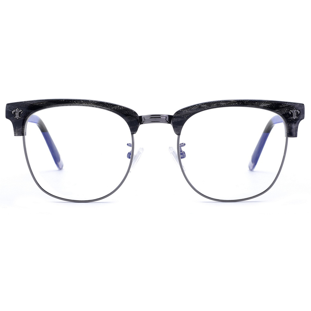 Wholesale Classics Acetate Optical Eye Retro Optical Square Rice Nail Half Frame Classical Retro Men Blue Light Eyewear