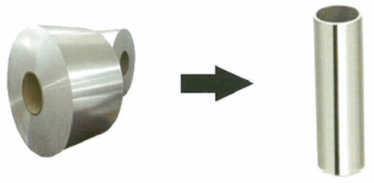 Automatic argon pipe welding from stainless steel coil