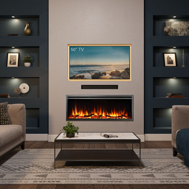 Castello 50" Media Wall Inset Electric Fireplace