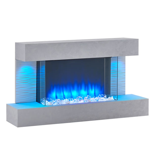 Kingston 47" Wall Mounted Fireplace CEMENT GREY