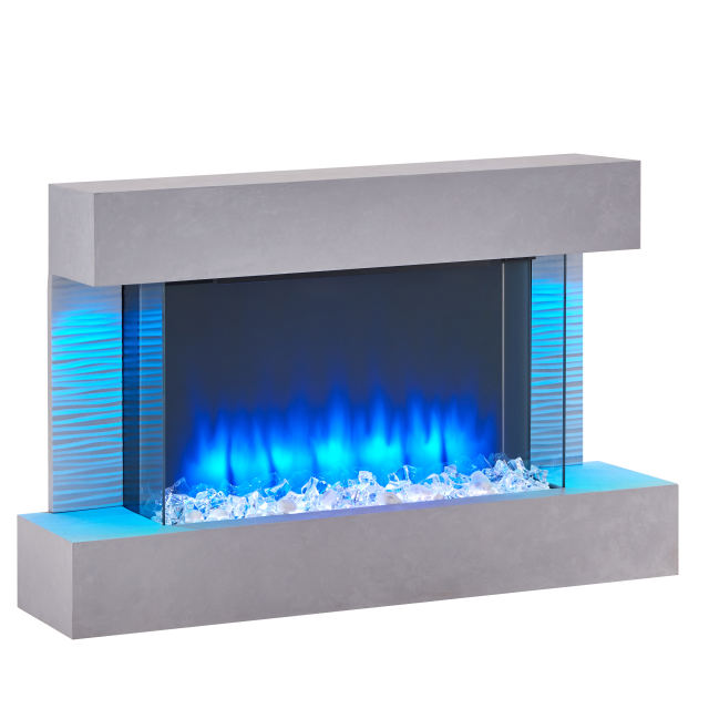 Kingston 47" Wall Mounted Fireplace CEMENT GREY