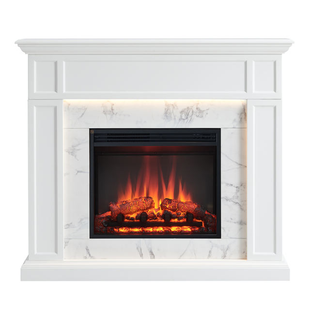 Beaumont 48" White Electric Fireplace Suites