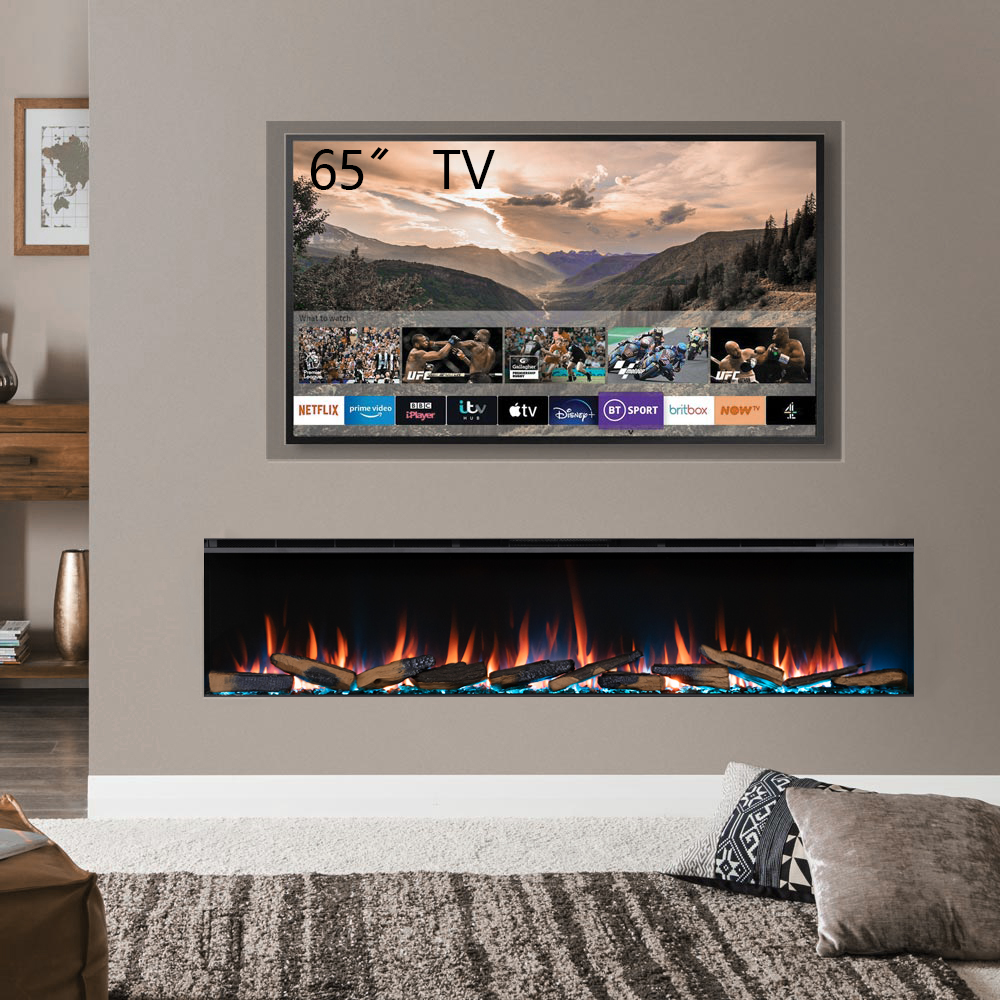 Under tv store electric fireplace