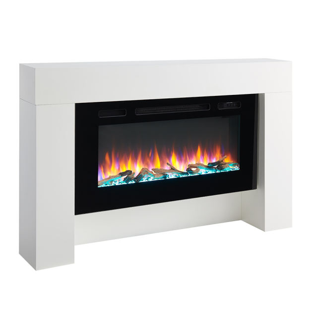 Carmaux 55" Electric Fireplace Suites White