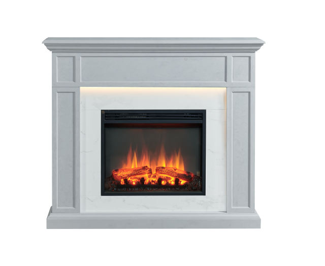 Beaumont 48" White Electric Fireplace Suites