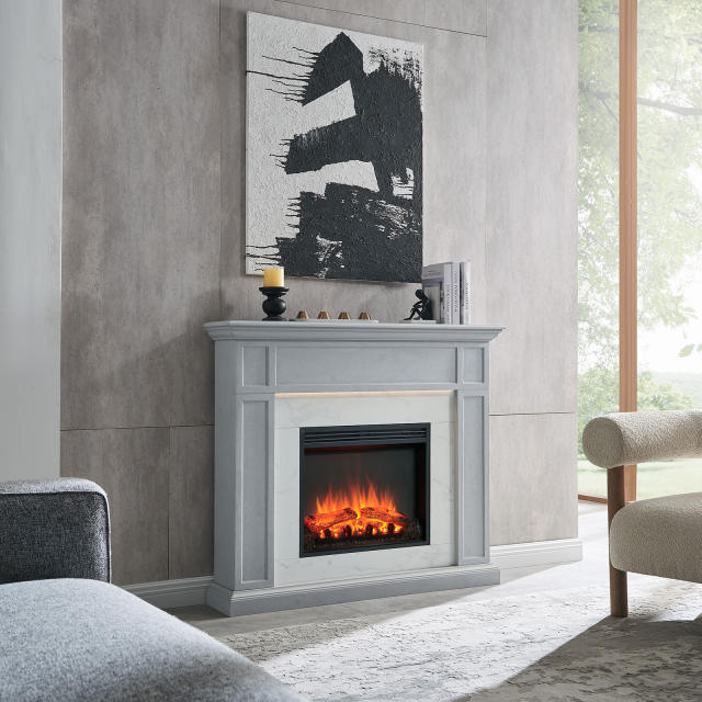 Beaumont 48" White Electric Fireplace Suites