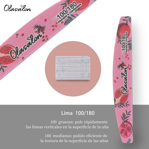 Lima de uñas olasalon 100/180 25/pt-level bronce　Frutas, Halloween, maquillaje, Navidad