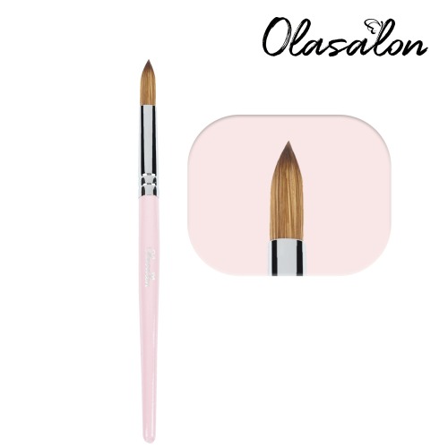 OLASALON Pincel para uñas 100% Kolinksy Acrílico Manga de rosado
