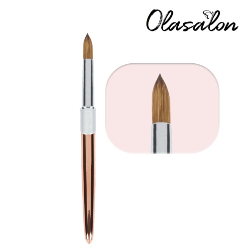 OLASALON 100% Kolinksy  pincel de uñas de acrílico dorado