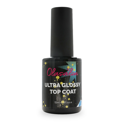 Olasalon UV Ultra Glossy Top Coat Para Gel O AcríLico 15 Ml - Esmalte De UñAs De Gel Transparente Que No Se Limpia Con Un PañO - Top Coat De Alto Brillo Para UñAs Artificiales-Ola203