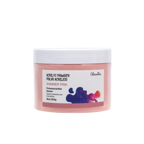 Polvo Acrilico OLASALON -Shimmer Pink ola312-8 oz