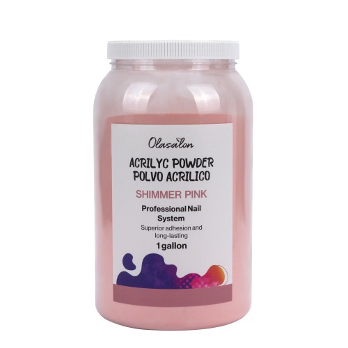 Polvo Acrilico OLASALON -Shimmer Pink ola312-1 gal