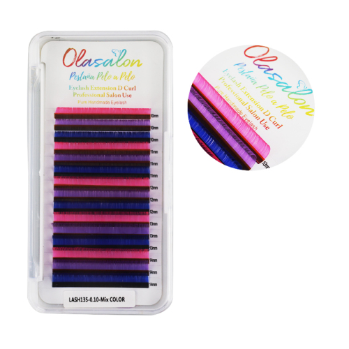 Pestaña pelo a pelo-0.20-tamaño y color Mixto-olasalon lash135