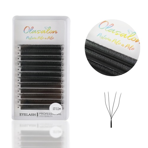 pestaña-0.07-4D-EASY FAN extension OLASALON -LASH714-10MM-14MM