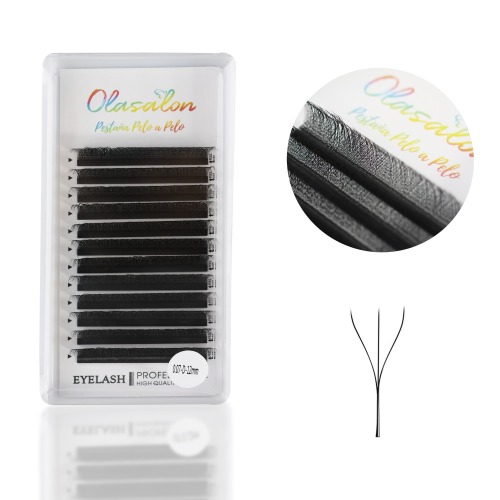 pestaña-0.07-3D-EASY FAN-extension OLASALON -LASH713-10MM-14MM