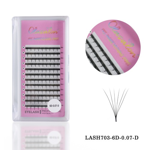 pestaña-Pre-made volumen Fans-MIX-6d-0.07-d-lash703