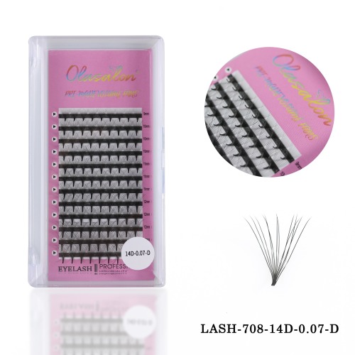 pestaña-Pre-made volumen Fans-MIX-14d-0.07-d-lash708